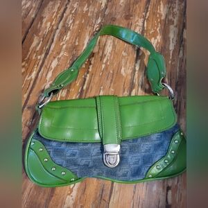 Fubu Y2k Small Bag Denim Green Leather